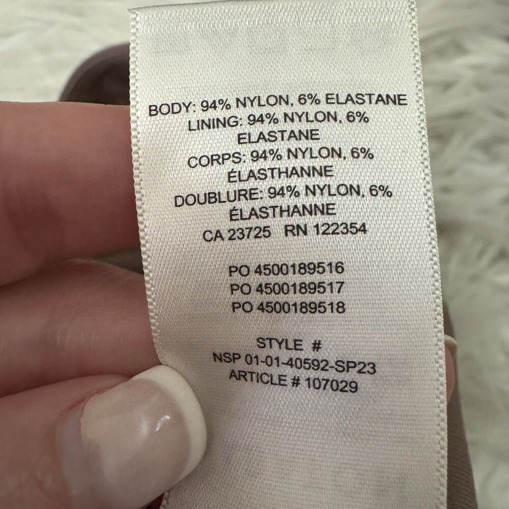 Aritzia Babaton Women's Medium Taupe V-Neck Contour Bodysuit Tank Lined Stretch - Picture 10 of 10